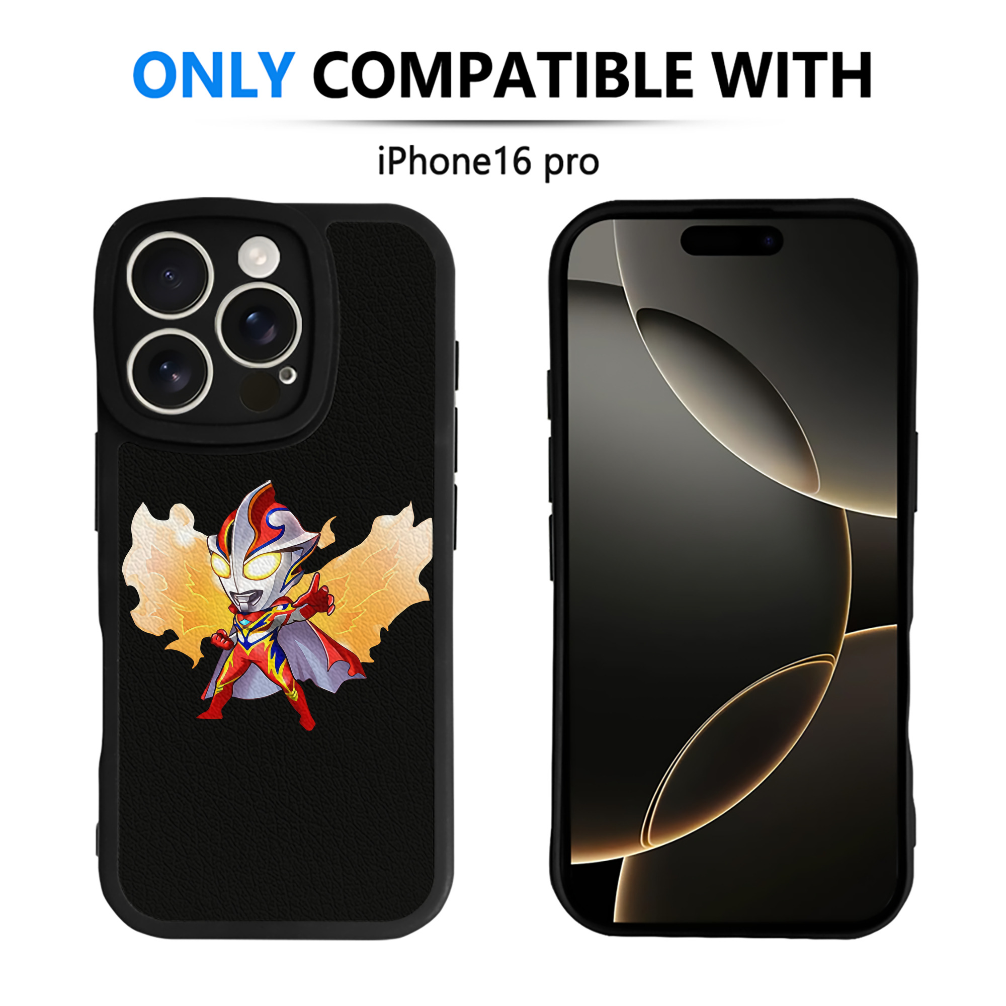 （画像用） ウルトラマン Ultraman 【iPhone 16シリーズ対応】シリコンスマホケース（レザー調） 材質：シリコン
